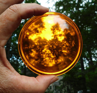 3.75'' Kopp Amber Glass Lens RR Signal Lantern Lamp RNDL  FR5839