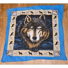 Vintage Wolf Bandana Handkerchief Square AOP All Over Print Western