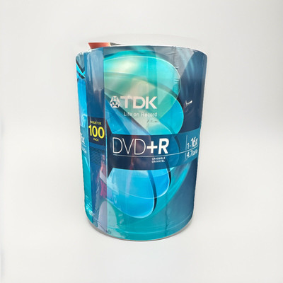 TDK DVD + R Recordable 1-16x 4.7GB 100 PACK Spindle SEALED NEW TDK Electronics