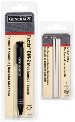 General Pencil - Pencil-Eraser + Refills Bundle - GPBM2-BP Factis Pen Style E...