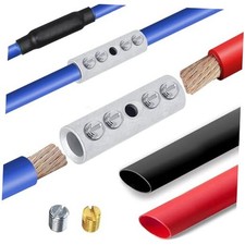 Wire Butt Connectors Kit 4PCS Screw Type Quick Wire 2/0 Gauge Tinned Brass