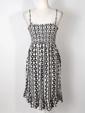 Y2k Juicy Couture Spaghetti Strap Medium Black and White Chain Cinch Top Dress