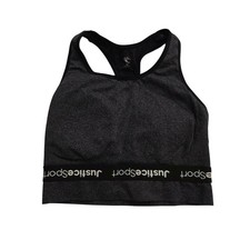Justice Pull Over Racer Back Sports Bra Girls Size 32 Gray
