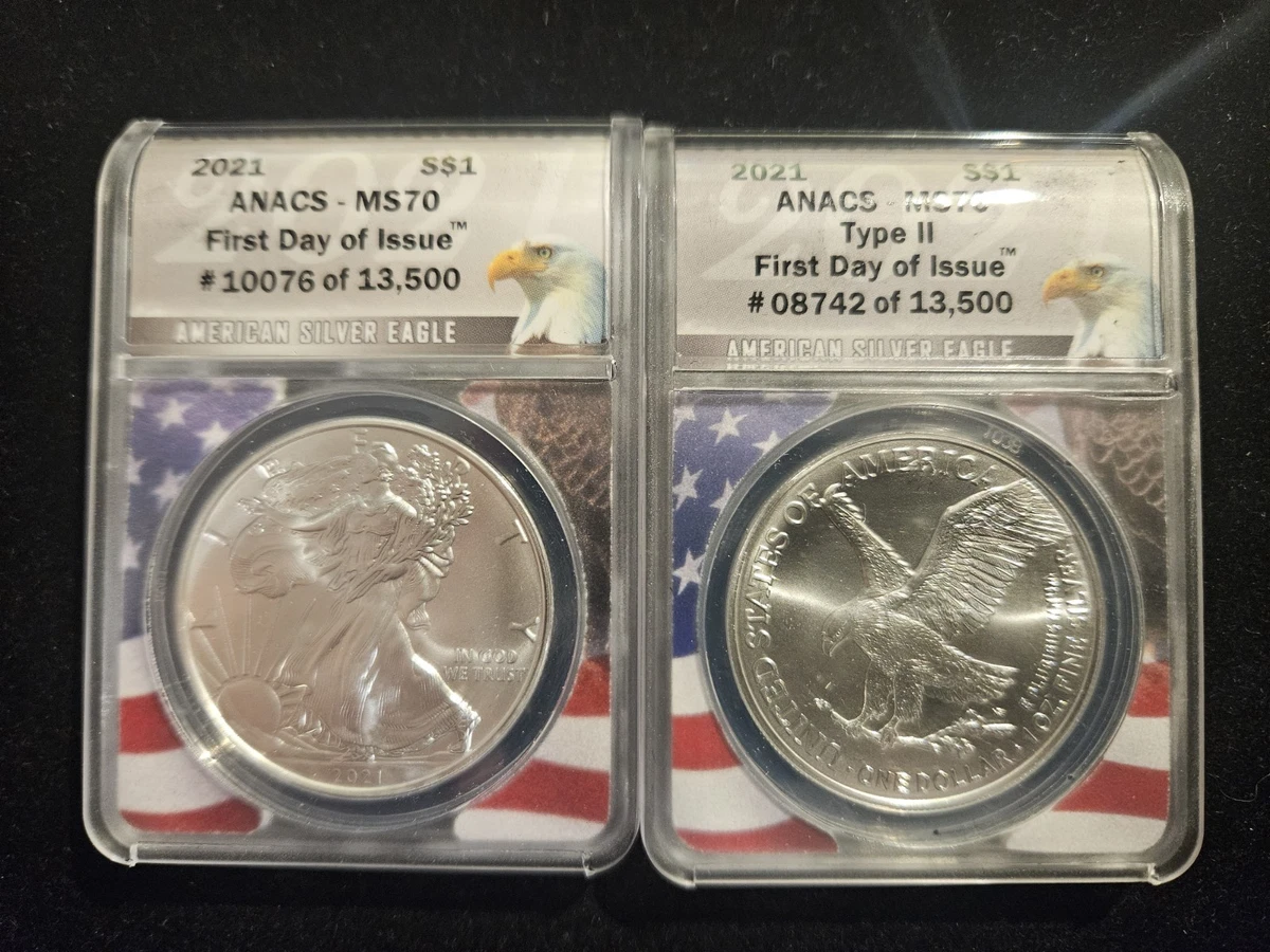 American Eagle MS 70 Graded Business ANACS Certified Silver