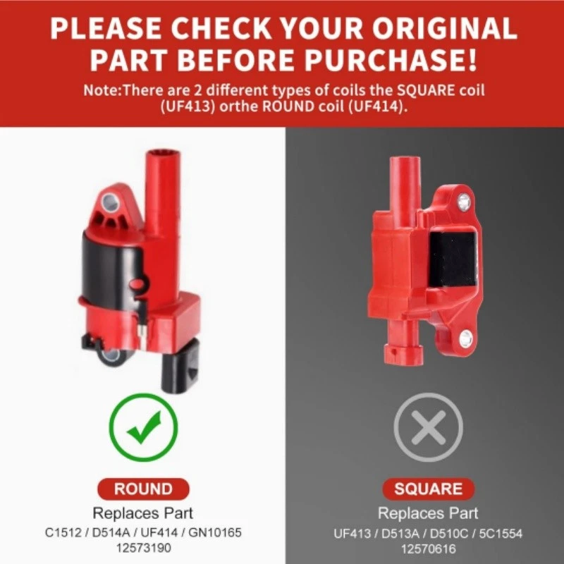 Round Ignition Coils Spark Plugs Wires Kit for Cadillac Escalade Express Yukon Foto 4 de 4