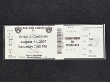 8-11-2007 Cardinals @ Raiders Preseason Ticket - Lane Kiffen NFL Coaching Debut