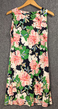 Tommy Hilfiger Sleeveless Floral Sheath Dress Navy Blue with Floral Design Sz 6