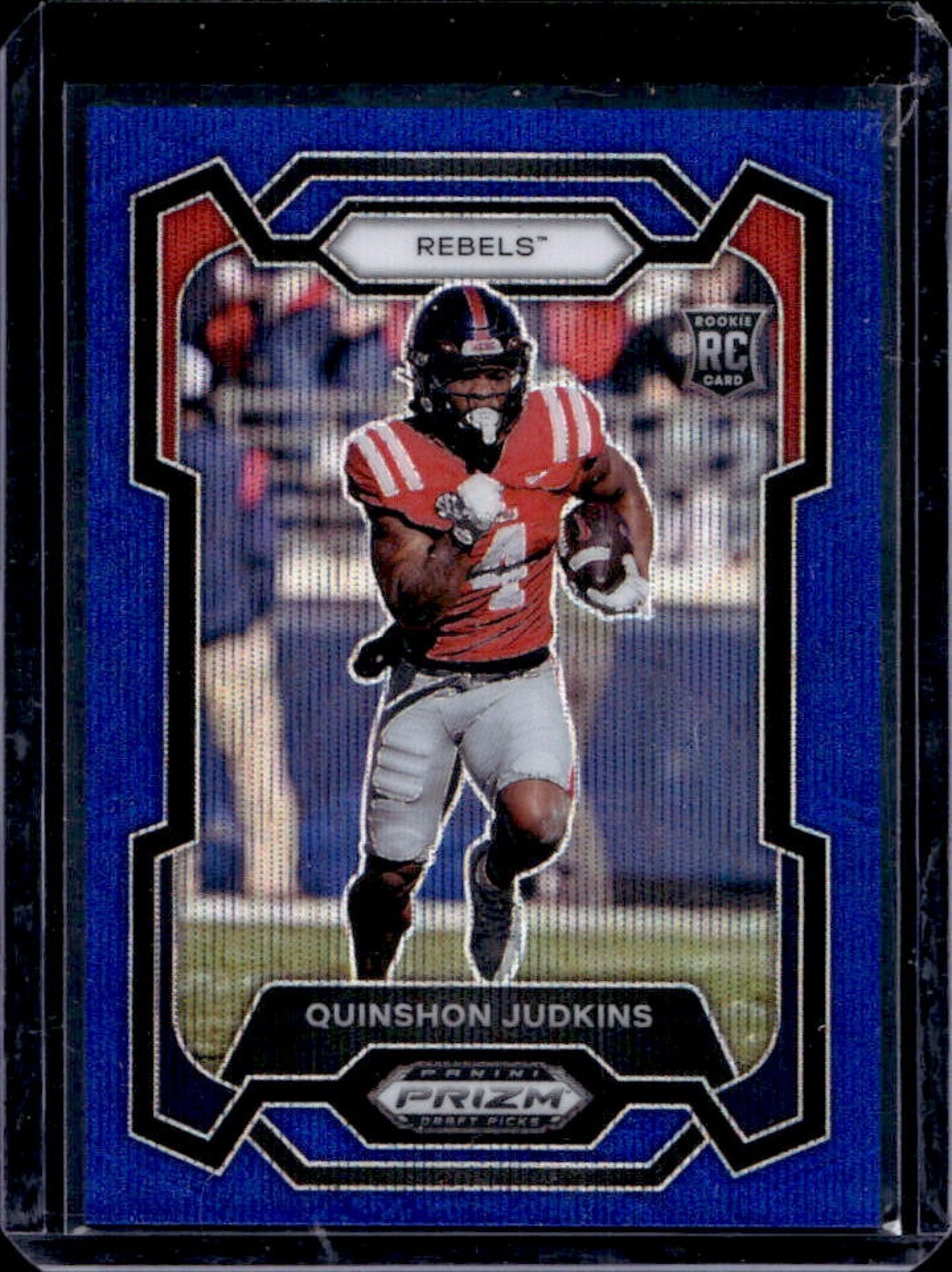 2024 Prizm Draft Picks Quinshon Judkins RC Blue Wave #174/249 Rebels