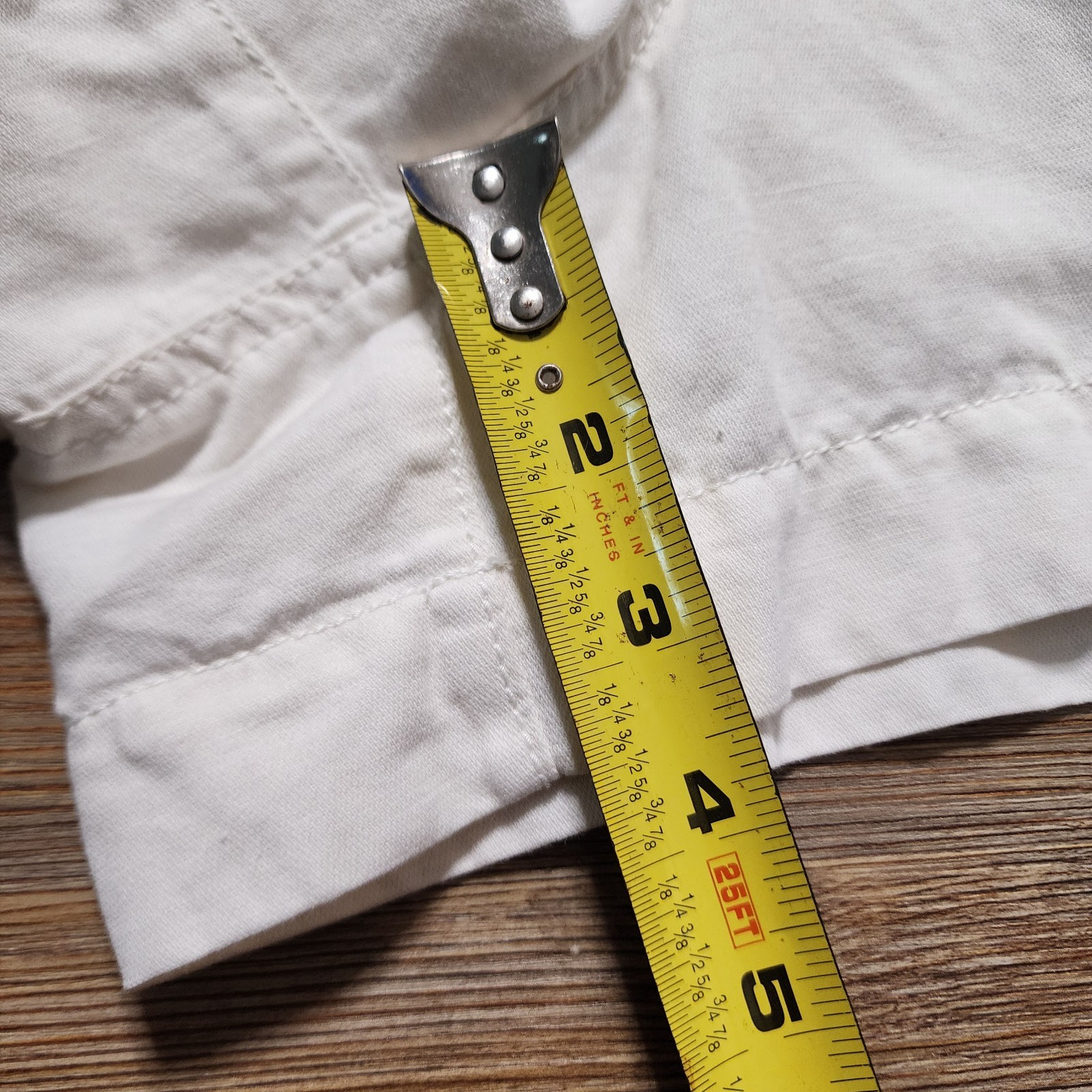 LOFT Casual Shorts Womens 18 Off White Button Front 3.5" Cotton Linen thumbnail 5