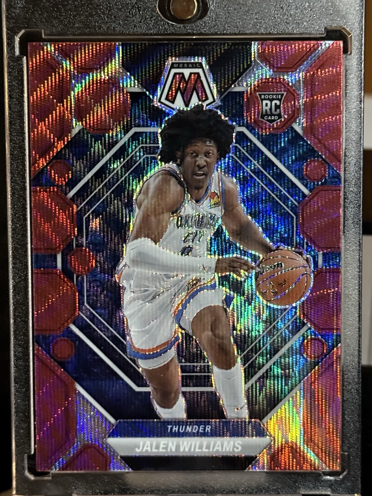 2022-23 PANINI MOSAIC #217 ROOKIE RED WAVE MOSAIC PRIZM JALEN WILLIAMS (RC/SP)