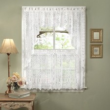 Sweet Home Collection 5 Pc Kitchen Curtain Set, Swag Pair, Valance, Choice of 24