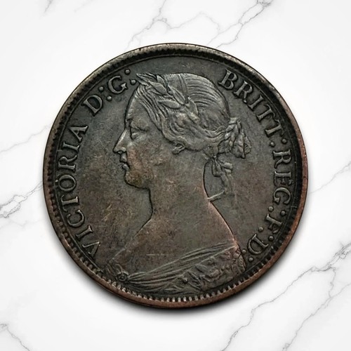 1867 π¬π§ Great Britain Victoria Farthing, Low 7, 2nd portrait, 1st Type