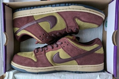 Size 14 - Nike SB Dunk Low Dark Team Red Olive Flak Skateboarding Casual Sneaker