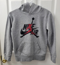 Nike Air Jordan Hoodie Sweatshirt Kids Size Medium Gray