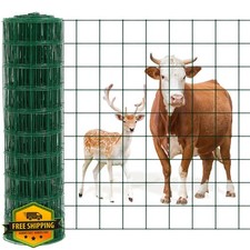 Gisafai Green Welded Wire Fence 4x100 ft PVC Coated Garden Dog Chicken Hog Goat