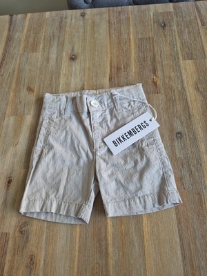 Bikkembergs Cotton Blend Shorts Baby Boys 9 Months Beige New