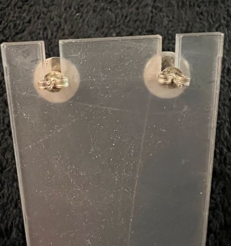 Vintage 925 Sterling Silver Turquoise Southwest Round Stud Earrings - Picture 6 of 6