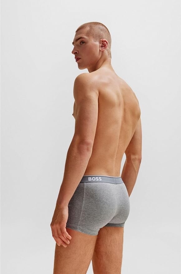 Hugo Boss Mens 3 Pack Power Boxer Trunks Medium Black, Grey New RRP £42 image 3