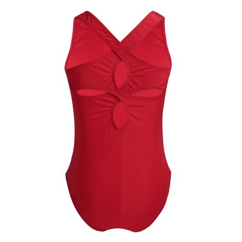 Girls Sleeveless Ballet Dance Gymnastics Leotard Jumpsuit Cutout Back Bodysuit  - Picture 3 of 120