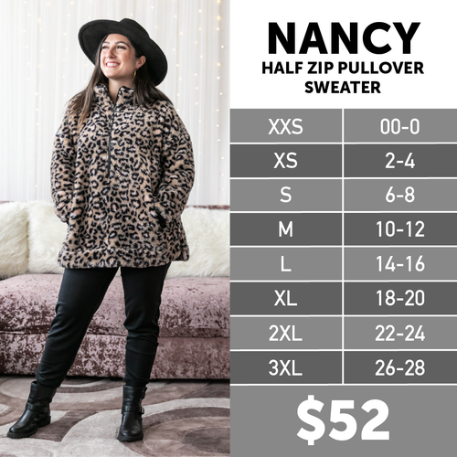 LuLaRoe 3XL Nancy Half Zip Pullover 