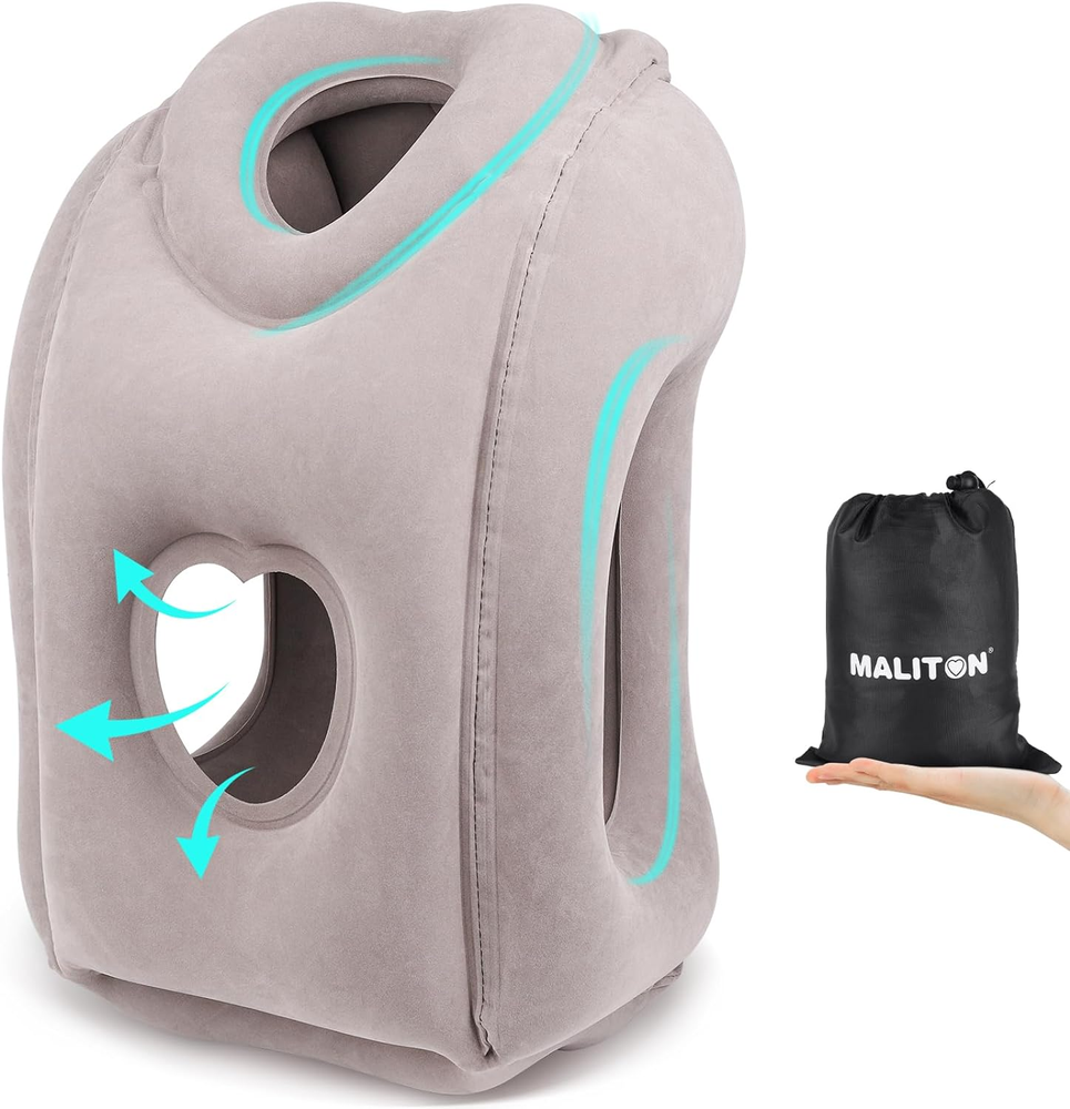 Inflatable Travel Pillow for Airplanes - Comfortable Neck Support for Stress-Free Sleep