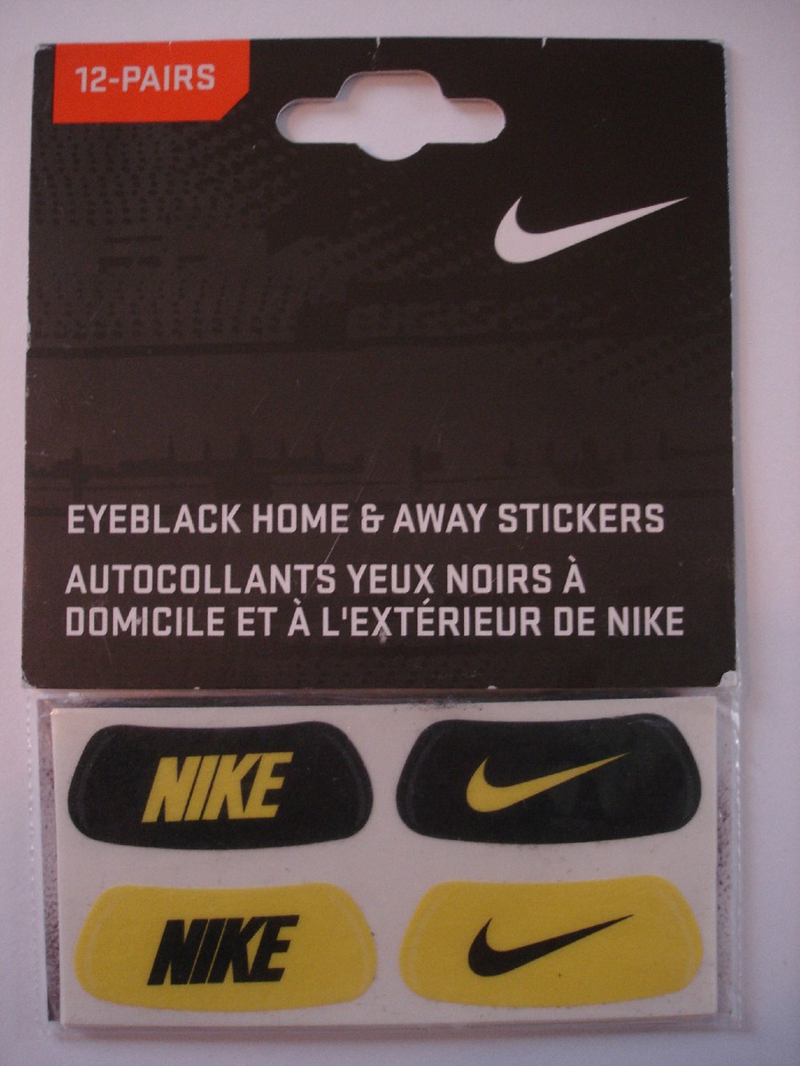 Nike EyeBlack Home Away Stickers Set of 12 Pairs Black/Yellow