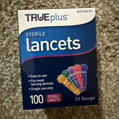 TRUEplus Sterile Lancets 33 Gauge - Pack of 100