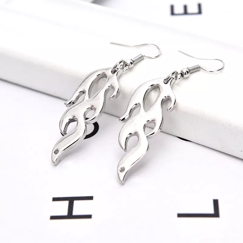 Fashion Punk Hip Hop Flame Dangle Drop Earrings Women Jewelry