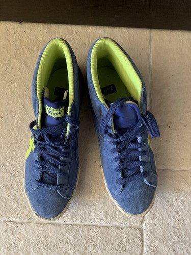 ASICS onitsuka Tiger stripes n.42 modello polacchino camoscio blu/ verde  neon | eBay