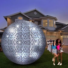 Jetec 7 Ft Lighted Inflatable Disco Ball Mirror Ball Oversized Inflatable Decora