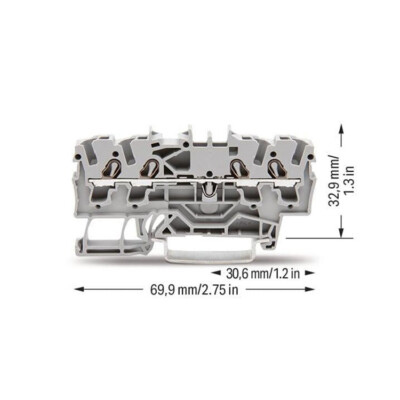10pcs WAGO 2002-1401 4-Conductor Feedthrough Terminal Block 2,50 mm2 Gray New Kd