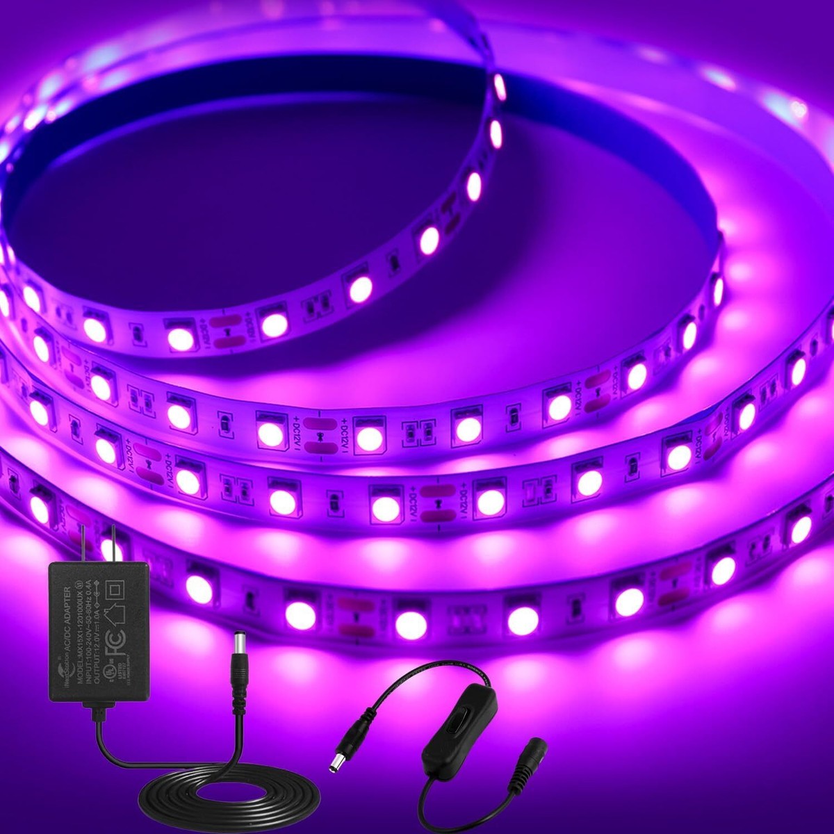 iNextStation 12V LED Strip Light Pink, 16.4ft/5M SMD5050 with Pink