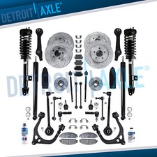 34pc Front & Rear Drilled Rotors Pads + Control Arms Struts Kit for 300 Charger
