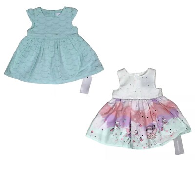 PRIMARK baby girls dress with slip lace unicorn 100% cotton 62 68 96