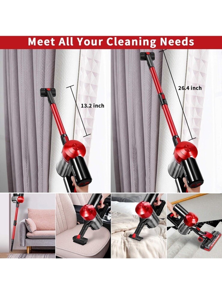 IWOLY C150 CORDLESS Stick VACUUM CLEANER RED Rechargeable New eBay