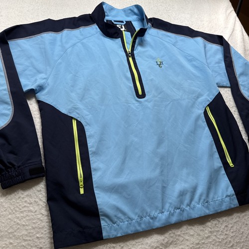 FootJoy Golf Performance 1/4 Zip Pullover Jacket Men Sz XL Baby Blue Rain Gear - Picture 8 of 20