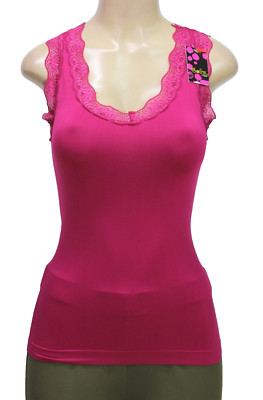 Sofra Women's Tank Stretch Sleeveless Fuchsia One Size
