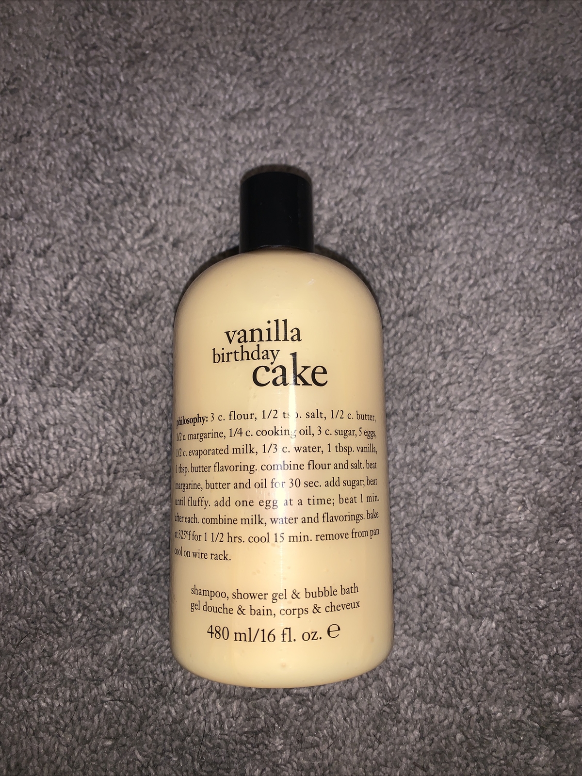 PHILOSOPHY VANILLA BIRTHDAY CAKE SHAMPOO SHOWER GEL BUBBLE BATH 16oz