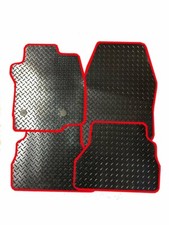 TAILORED FOR Hyundai i10 (2014-2020) - DURABLE CAR MATS RUBBER WITH RED TRIM