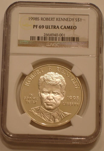 1998-S ROBERT KENNEDY RFK  Commemorative Silver Dollar NGC PF 69 Ultra Cameo