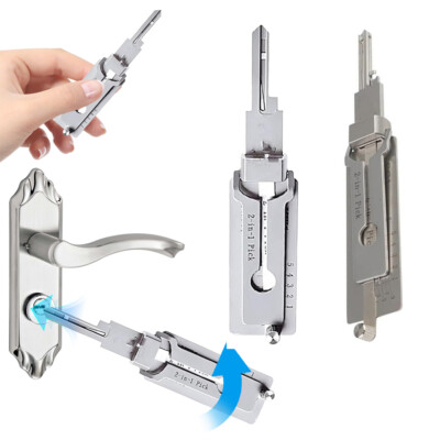Key Decoder Stainless Steel Key Pick Up Hook Hardware -2 in 1 Maintenance Repair