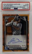 2024 Bowman Chrome Prospect RC Auto Orange Sapphire Refractor Jacob Burke 10/25