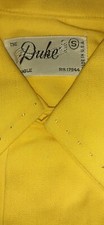 SUPER 40s 50s NOS Yellow Rayon GAB Loop Collar Rockabilly Shirt S Top Stitch