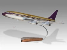 Boeing 720 Starship Deep Purple Desk Wood Airplane New Model Small Scale 1/130