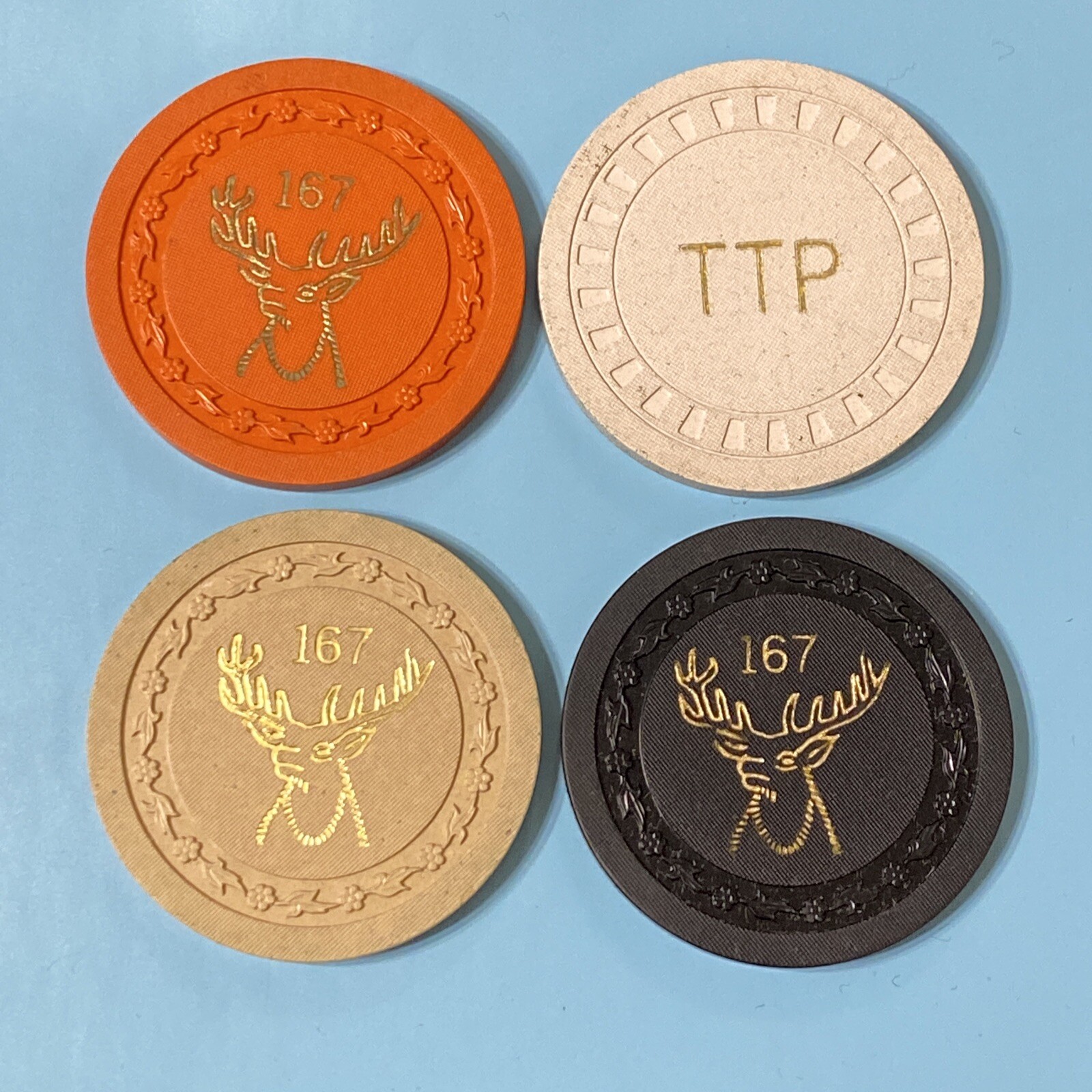 Set of 4 Vintage Elks Lodge BPOE 167 Selma, Alabama 1980s Clay