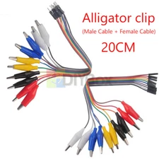 20cm Alligator Clip Jumper Wire Male+female Alligator Clip Dupont Wire Test Lead