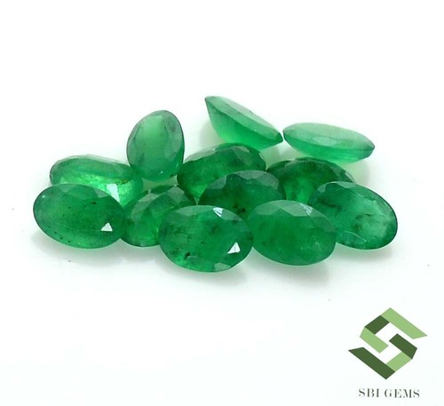 Lote de 12 piedras preciosas sueltas calibradas 4,64 CTS corte ovalado esmeralda natural de 6x4 mm - Imagen 5 de 7