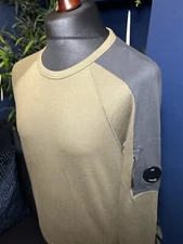 C.P. Company Panelled Arm Lens Jumper Green Mens S Small Casuals Terraces