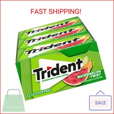 Trident Watermelon Twist Sugar Free Gum, 12 Packs of 14 Pieces 168 Total Pieces