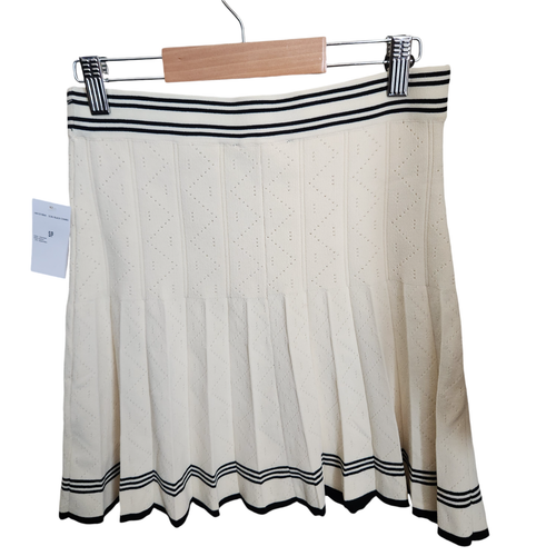 House Of Harlow 2pc Set Knit Crop Top Pleated Mini Skirt Off White Small NWT - Picture 6 of 15